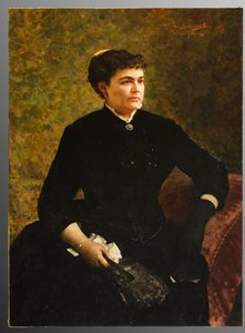 Kvinne som holder et lommetørkle (oljemaleri på lerret)