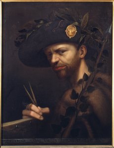 Selvportrett som abbed for Accademia della Valle di Blenio av Giovanni Paolo Lomazzo