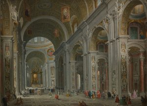 Interiør av Peterskirken, Roma, etter 1754.