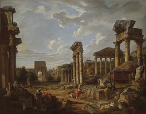 En Capriccio fra Forum Romanum, 1741 av Giovanni Paolo Pannini