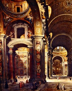 Kardinal Melchior de Polignac på besøk til St. Peter i Roma, 1730 av Giovanni Paolo Pannini