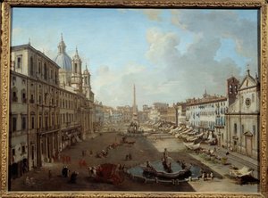 Piazza Navona i Roma (Piazza Navona, Roma). Maleri Giovanni Paolo Pannini (Panini) (1691-1765) av Giovanni Paolo Pannini