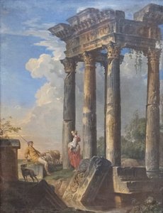 Ruiner med gjetere av Giovanni Paolo Pannini
