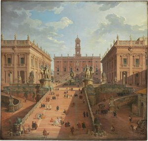 Utsikt over Campidoglio, Roma, 1750 av Giovanni Paolo Pannini