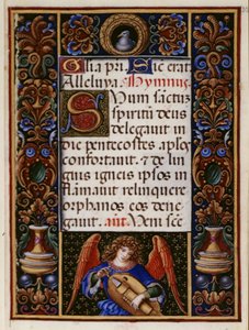 Legg til 34294 fol.32 Tekstside med dekorert kant, fra 'Sforza Hours', Milano, ca. 1490 (vellum) av Giovanni Pietro Birago