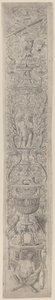 Ornamentpanel: Satyr holder en fiolin