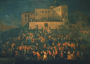 Fest for Mozzatore i hagen til Palazzo Rospigliosi i 1740, ca. 1740 av Giovanni Reder