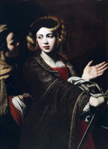 Judith med hodet av Holofernes av Ricca, Giovanni (1603-c. 1656). Olje på lerret, størrelse: 103x76, ca 1637-1640, bispedømmemuseet, Salerno av Giovanni Ricca