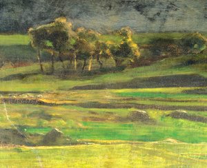 Ved stang av Giovanni Segantini (1858-1899), olje på lerret av Giovanni Segantini