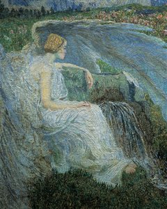 Kjærlighet ved livets fontene eller elskere ved livets kilder, av Giovanni Segantini, detalj av Giovanni Segantini