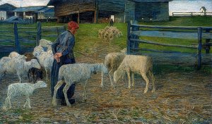 Gå tilbake til stallen. 1888 av Giovanni Segantini