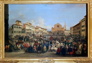 Karneval på Santa Croce Square i Firenze