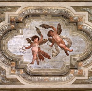 Cupids, hvelv i Hall of the Theological Virtues (fresco) av Giovanni Stefano Danedi