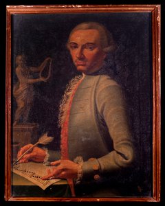 Portrett av den østerrikske komponisten og harpisten Christian Joseph Lidarti (1730-1793) Maleri av Giovanni Stella. 18. århundre. Bologna, Civic museum Bibliografisk museum av Giovanni Stella