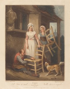 Gamle stoler å reparere av Giovanni Vendramini after Francis Wheatley