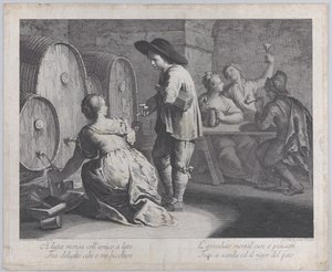 En barpike som fyller krus..., 1760-70. av Giovanni Volpato