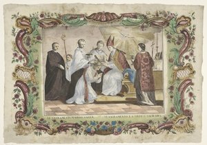 Prestedømmets sakrament VI. sacramentum ordo sacer / VI. sacramento la orden sacrada (tittel på objekt) De syv sakramenter (serietittel) av Giovanni Volpato
