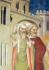 Figurer av menn, detalj fra Resurrection of Lasarus av Giovanni da Milano