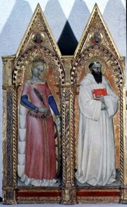 SS. Katarina av Alexandria og Bernardo, detalj fra en polytyk av Giovanni da Milano