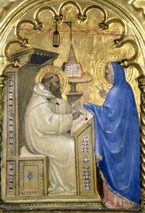 Jomfruen som viser seg for St. Bernard, detalj fra en polytyk som skildrer The Lives of the Saints, fra Salone del II Piano, 1353-63