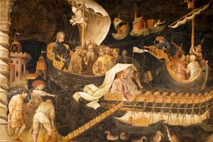 Departure of Magi, scene fra Journey of Magi-syklusen, ca. 1420 (fresco)