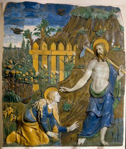 Noli Me Tangere keramisk relieff av Giovanni della Robbia (1469-1529) Firenze, Bargello nasjonalmuseum