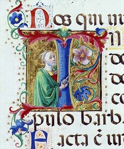 Ms 542 f.44v Historikert initial 