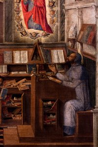 Den hellige Hieronymus viser seg for den hellige Augustin, ca. 1505–1510 (olje og tempera på lerret) av Giovanni di Niccolo Mansueti