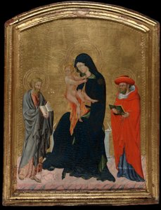 Jomfru og barn med de hellige Hieronymus og Bartolomeus av Giovanni di Paolo