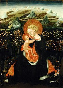 Madonna of Humility, ca. 1450-60 (tempera på panel) av Giovanni di Paolo di Grazia