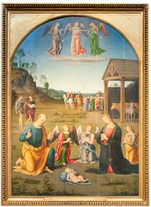 The Adoration of the Magi (olje på tre) av Giovanni di Pietro (c.1450 1529)