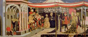 Frontal av Adimari Cassone, detalj av venstre seksjon, ca. 1450 tempera på paneldetalj av 80304