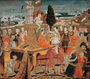 Le triomphe de la chastete - Kyskhetens triumf - (Lo Scheggia) Giovanni di Ser Giovanni (1406-1486). Tempera på panel