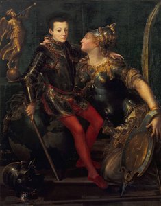 Allegorisk portrett av Parma som omfavner Alessandro Farnese, 1556
