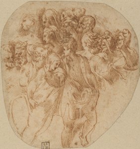 Figurstudier [recto] av Girolamo Mazzola Bedoli