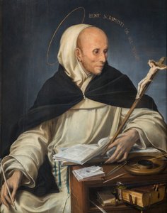 Portrett av en munk kledd som St. Thomas Aquinas
