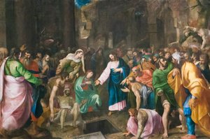Resurrection of Lazarus, ca. 1555 (olje på lerret)