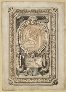 Design for en gravert perle i dekorative omgivelser, 1722 av Girolamo Odam