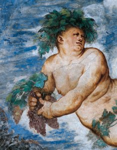 Allegory of Autumn, Detalj av fresker av Girolamo Romanino (ca 1484-etter 1559), på oppdrag av Bernardo Clesio av Girolamo Romanino