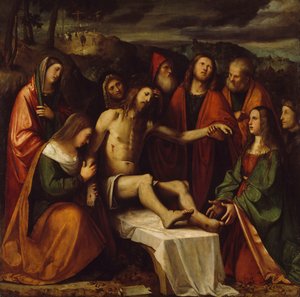 Pieta av Girolamo Romanino (ca 1484-etter 1562), olje på lerret av Girolamo Romanino