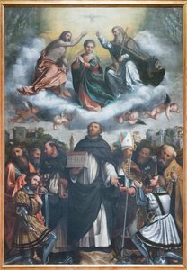 Kroningen av Jomfru Maria og den hellige Dominikus av Girolamo Romanino