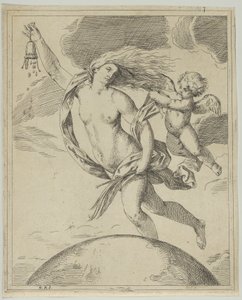 Formue flyr over kloden..., ca. 1660-80. av Girolamo Scarsello