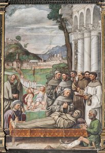 St. Anthonys død, den helliges skole av Girolamo Tessari