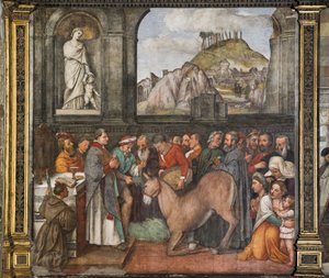 Muldyrets mirakel, Northern Wall, School of the Saint, detalj av 2195188 av Girolamo Tessari
