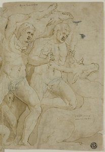 Ancient Sarcophagus Relief with the Labours of Hercules