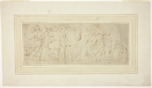 prosesjon av figurer og okser av Girolamo da Carpi