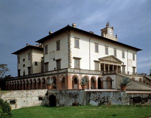 Fasade av Villa Medicea av Poggio a Caiano - ca. 1480-1485