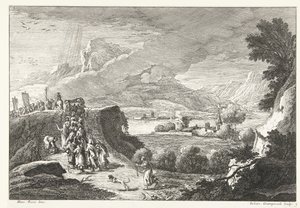 Landskap med begravelsesprosesjon italienske landskap (serietittel) av Giuliano Giampiccoli