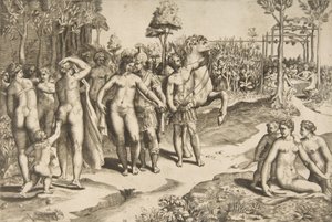 Alexander og Roxana, 1531-76. av Giulio Bonasone