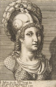 Byste av Bellona, ca. 1531-76. av Giulio Bonasone